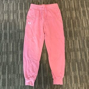 Selling a pair of under armor pink joggers. Size Small